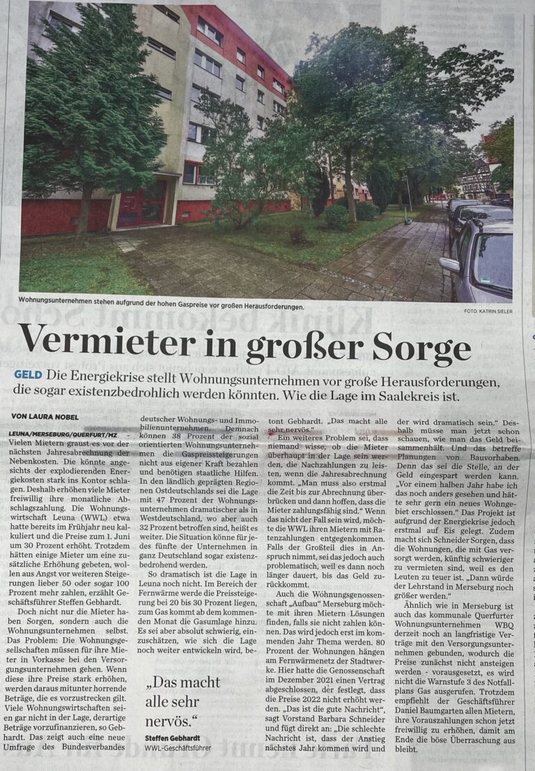 Mitteldeutsche Zeitung vom 15.09.2022