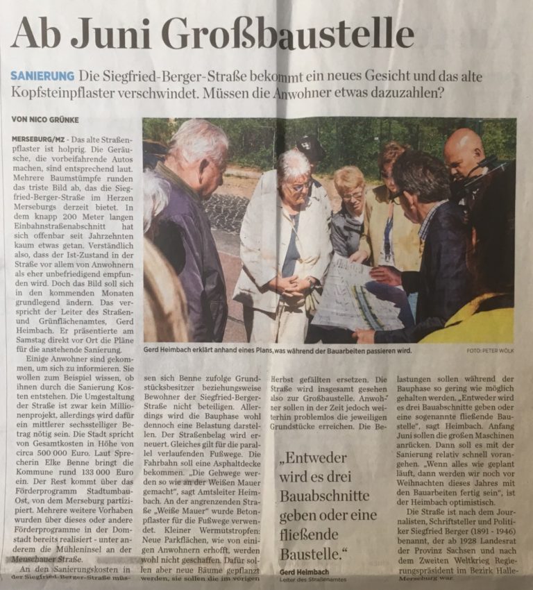 Sanierung Siegfried-Berger-Straße in Merseburg