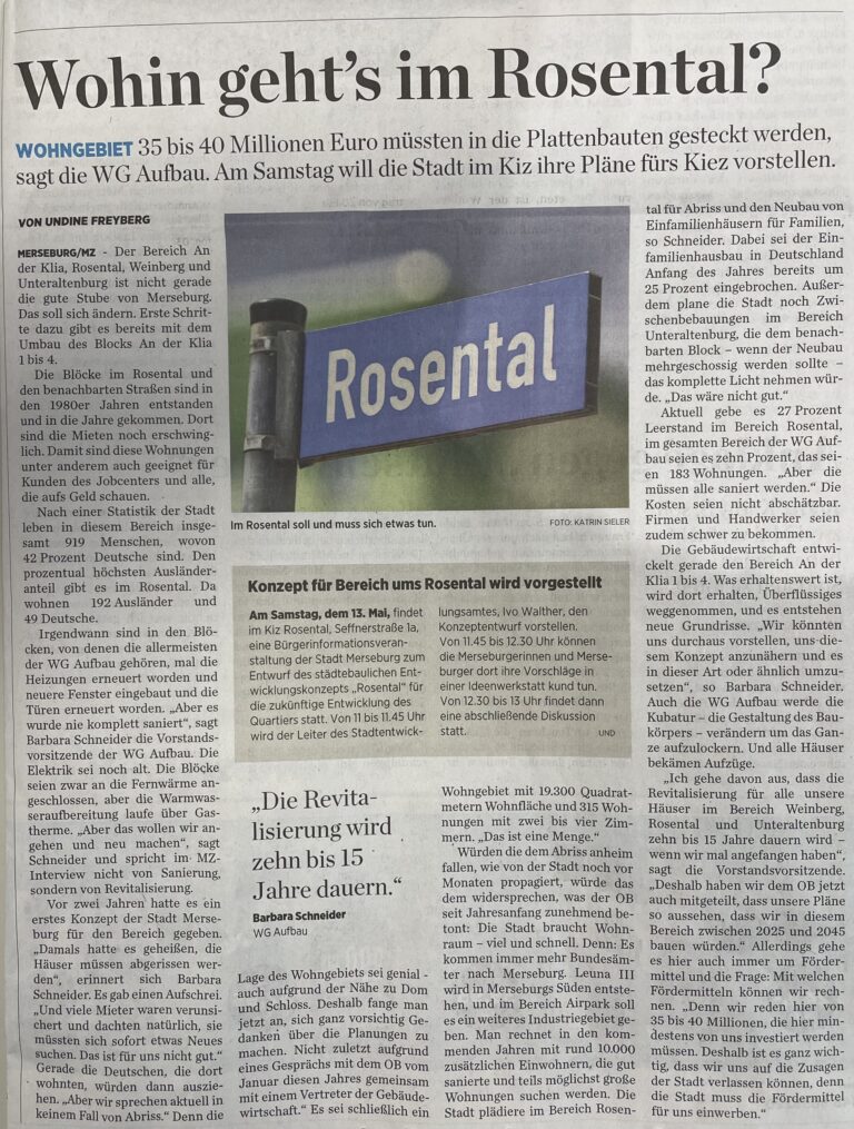 Mitteldeutsche Zeitung im Mai 2023