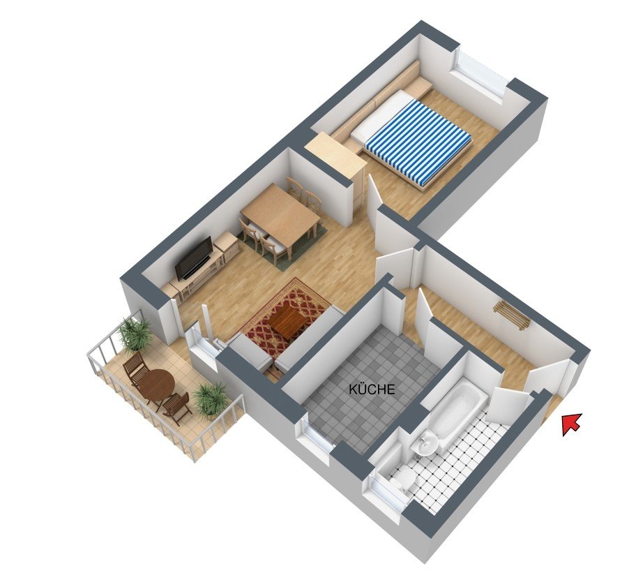2-Raumwohnung mit Balkon – Erstbezug nach Renovierung - Foto 1